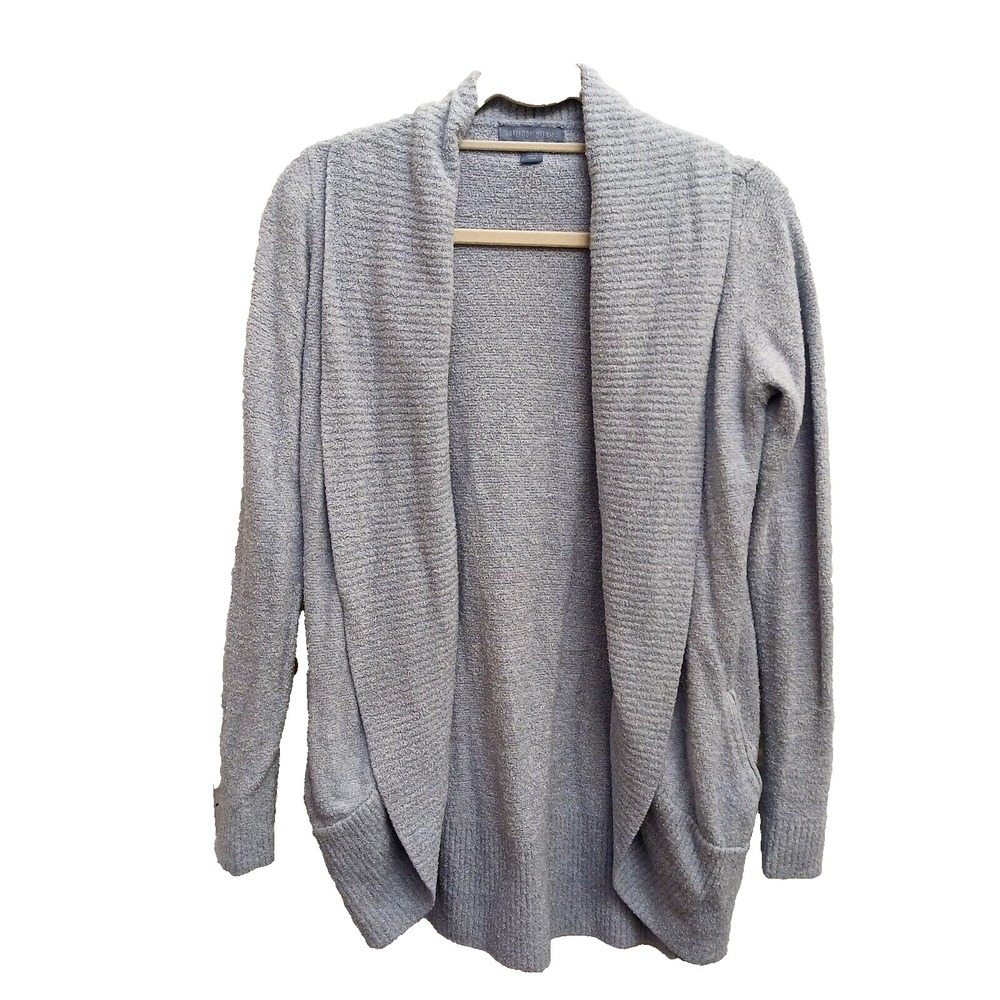 Barefoot Dreams CozyChic‎ Lite Light Gray Knit Open Cardigan Womens Size XS/S